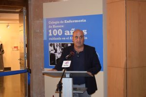 Roberto Cerdán, director del Centro Ibercaja Huesca Palacio Villahermosa, en su intervención durante la inauguración